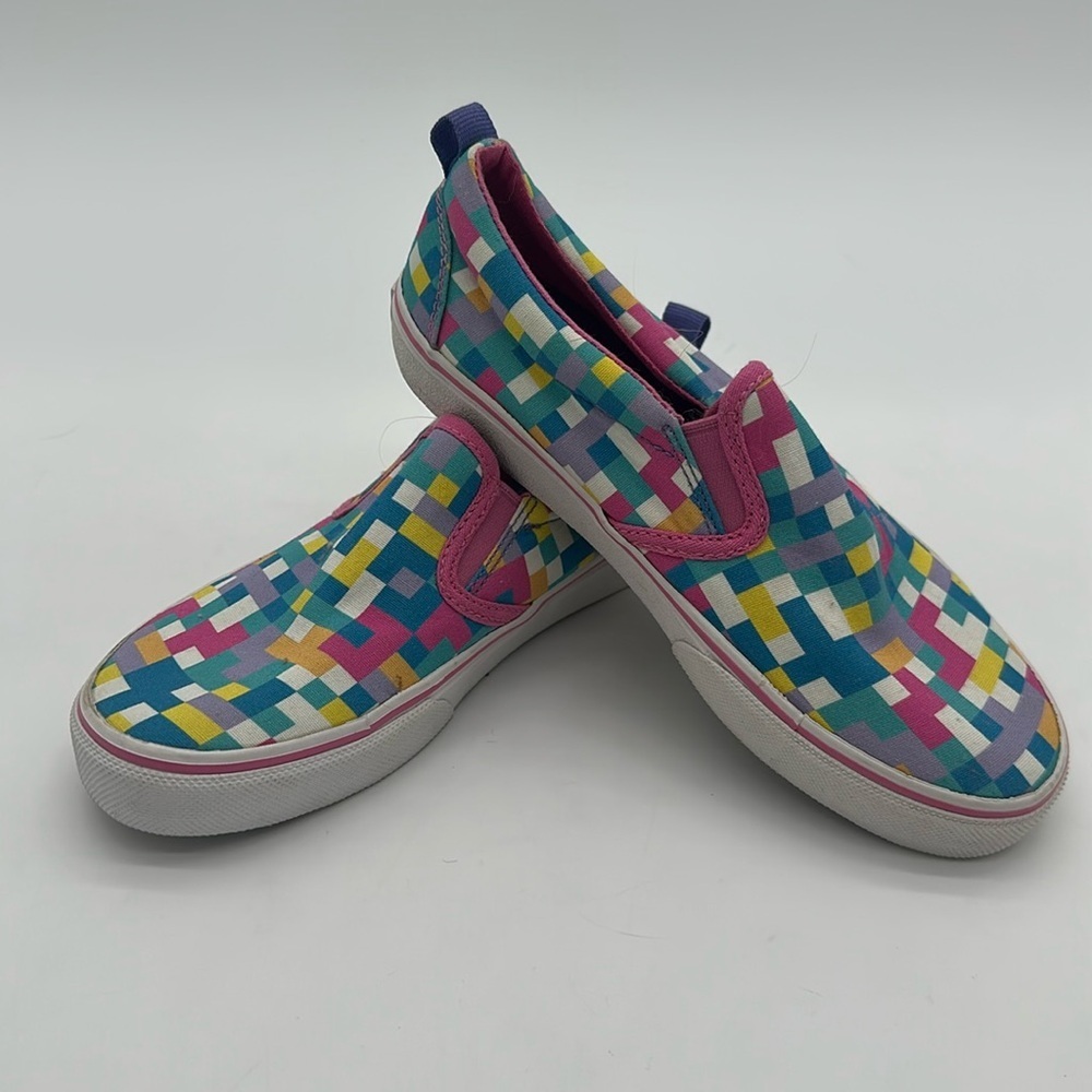 Skechers Mega Craft Pink & Blue Casual Sneakers with Slip-On Design Girls SZ 1.5